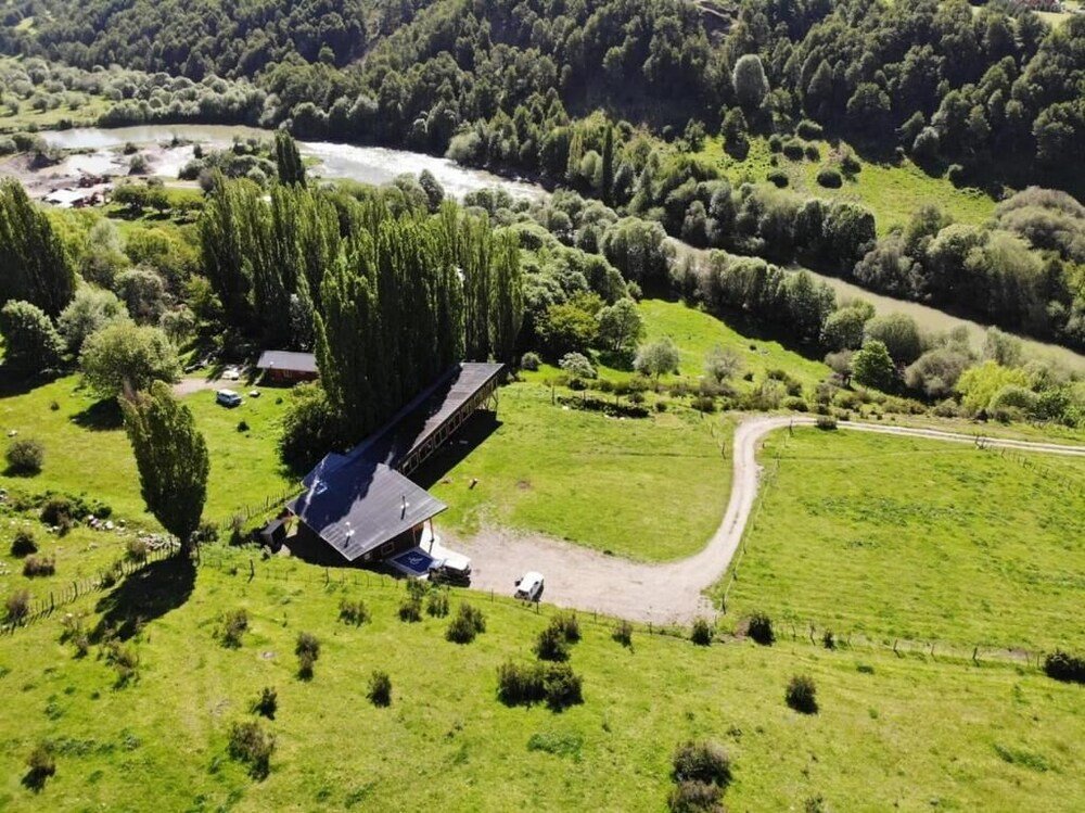 Aerial view of the rural property at the lodge