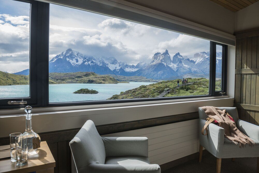 Room with a large window offering a view