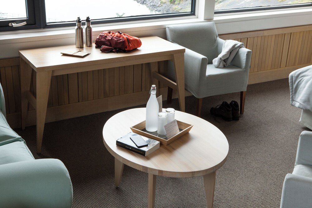 Room with a wooden table