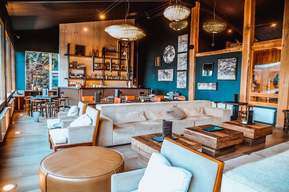 Modern interior with a bar area