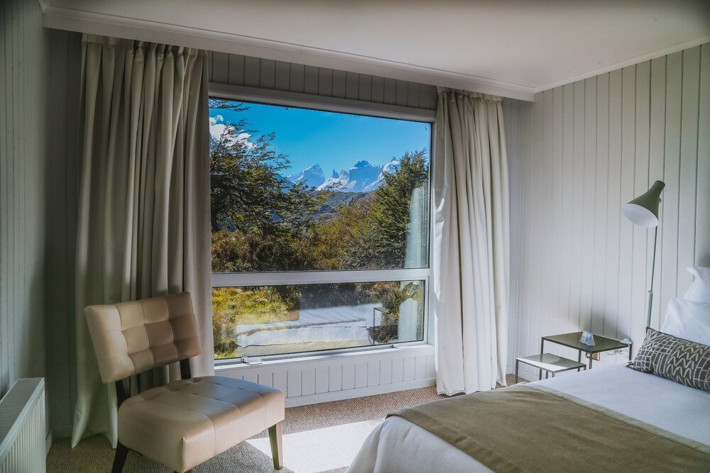 Bedroom with a large window