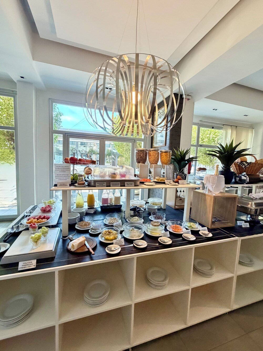 Interior view of the hotel lobby and reception area