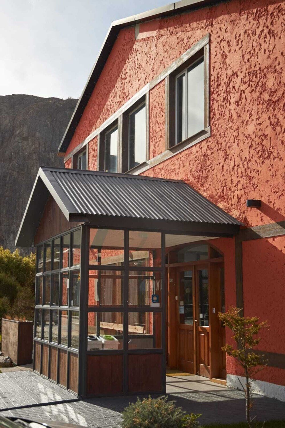 Modern house with a red exterior