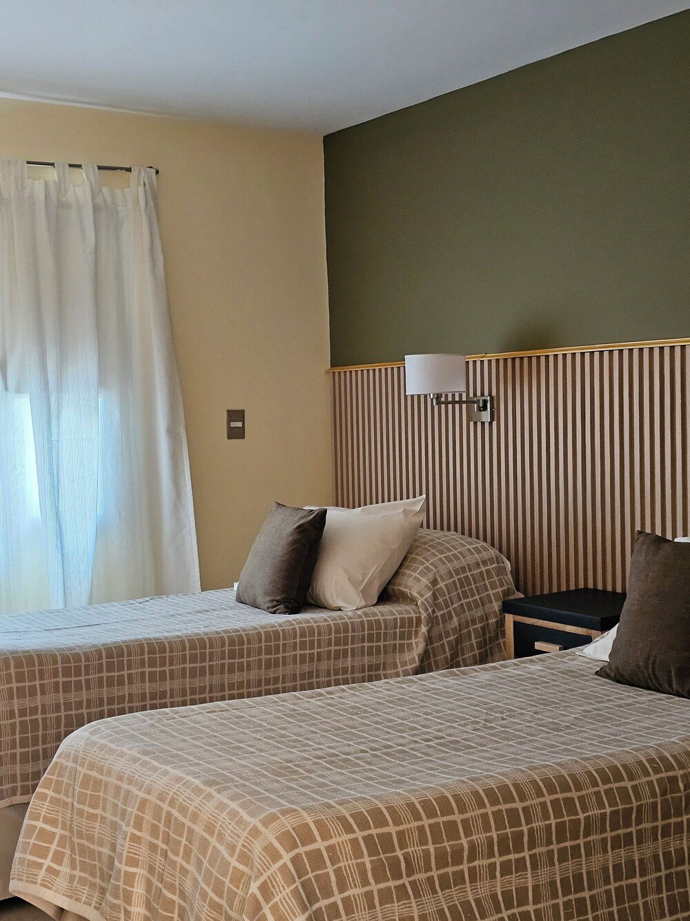 Hotel room with two beds