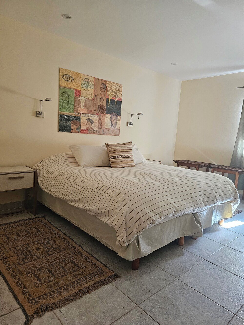 Bedroom with a bed and nightstand
